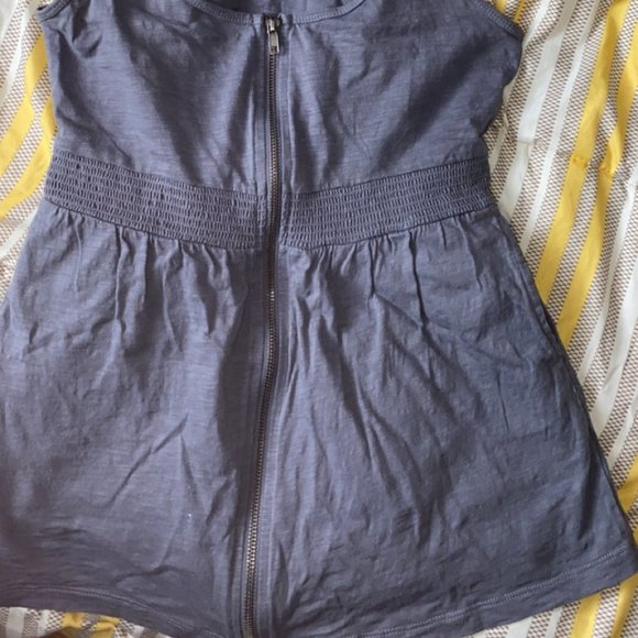 Guess blue zip-up tank top with pockets - Picture 2 of 4